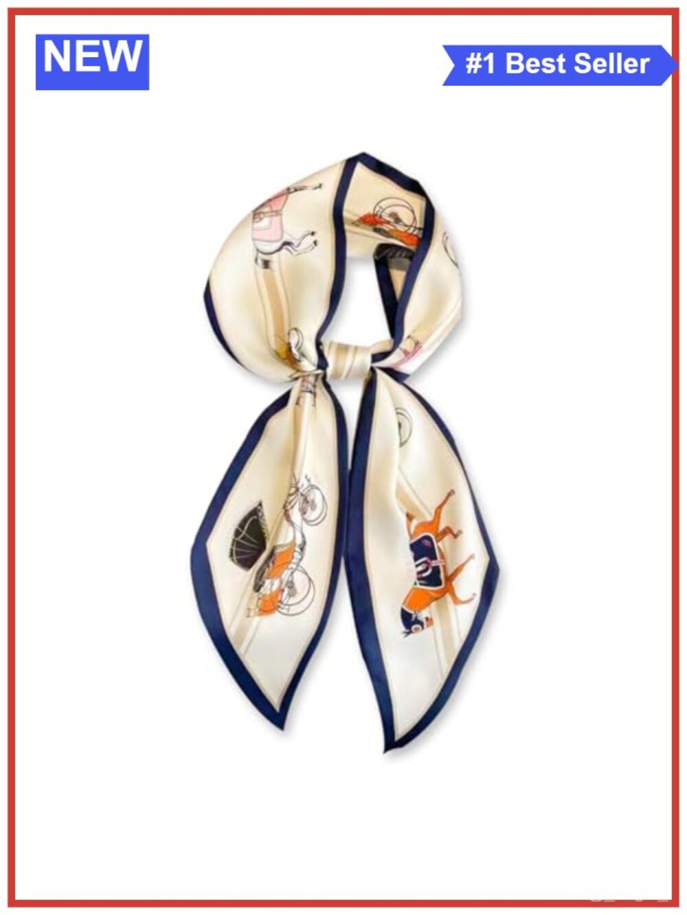Satin Silk Feeling Long Scarf Hair Neck Handbag Accessory